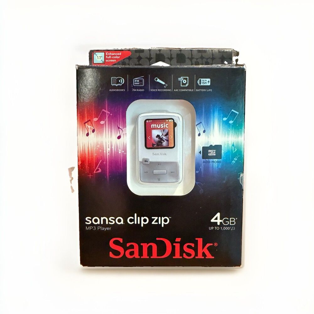 2011 SanDisk Sansa Clip Zip 4GB White MP3 Player Sealed NOS SDMX22